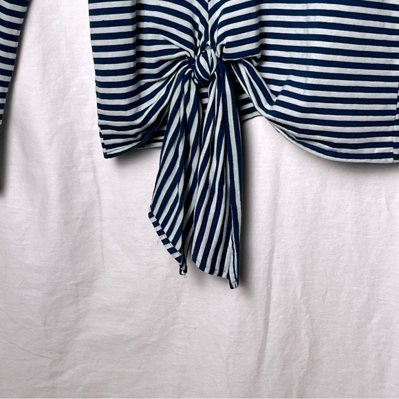 Anthropologie T.la | Barela Green Striped Side Striped Long Sleeve Top, Large - Picture 6 of 11
